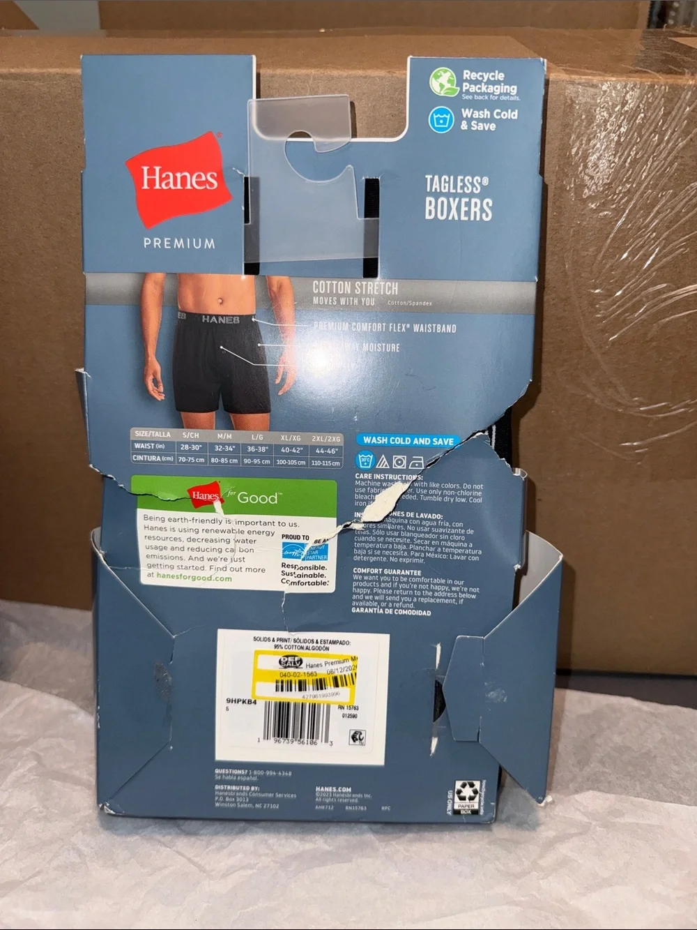 Hanes Men's Boxer Briefs Pack - Black, Heather Gray, Blue 3-Pack